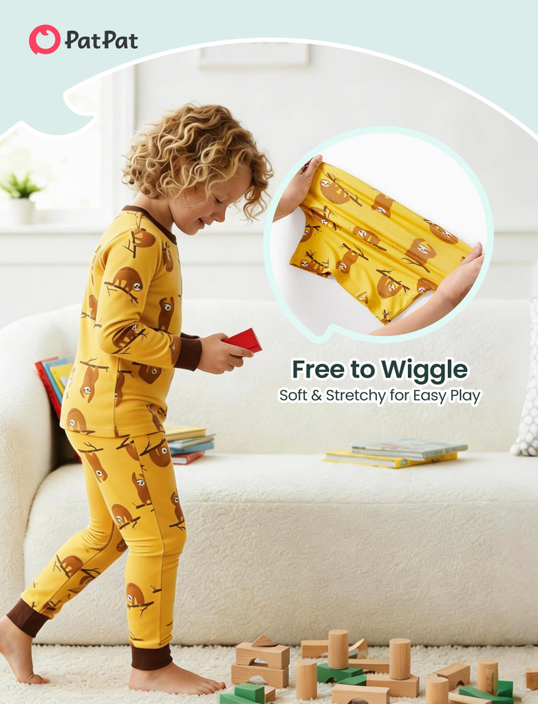 Bamboo Viscose Pajama Set for Toddlers with Improved Tensile Strength, Snug Fit Pjs Sleeper for Baby Boys Girls Kids