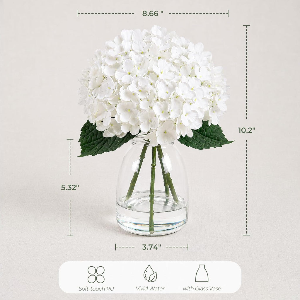 Hydrangea Artificial Flowers in Vase Fake Flowers Decor