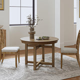 42"-60" Extendable Dining Table for 4, Solid Wood Round Oval Expandable Kitchen Dining Room Table with Butterfly
