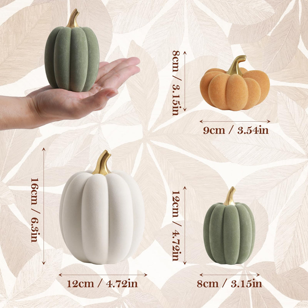 Fall Pumpkin Decor, Faux Artificial Pumpkin Table