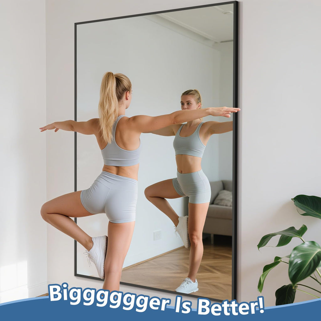 Large Mirror Full Length 72"X44", Oversized Floor Mirror with Stand
