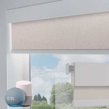 Motorized Blinds No Drill Automatic Blinds for Windows Cordless Roller Shades Electric Blinds with Remote Control