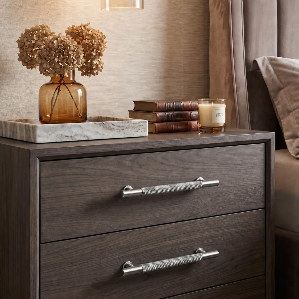 24 Inch(610mm) Soild Knurled Appliance Pulls Brushed Satin Nickel Cabinet Pulls Drawer Pulls Kitchen Hardware