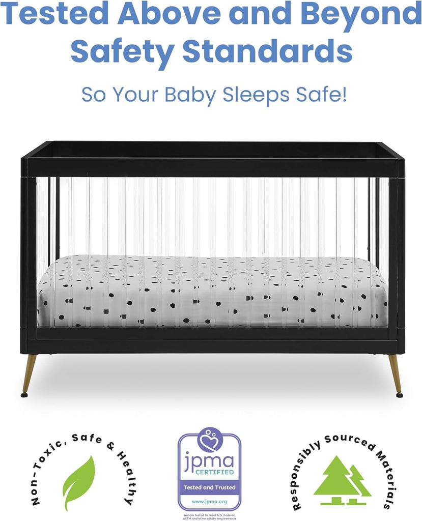 Sloane 4-in-1 Acrylic Convertible Crib - Greenguard Gold Certified, Black/Bronze