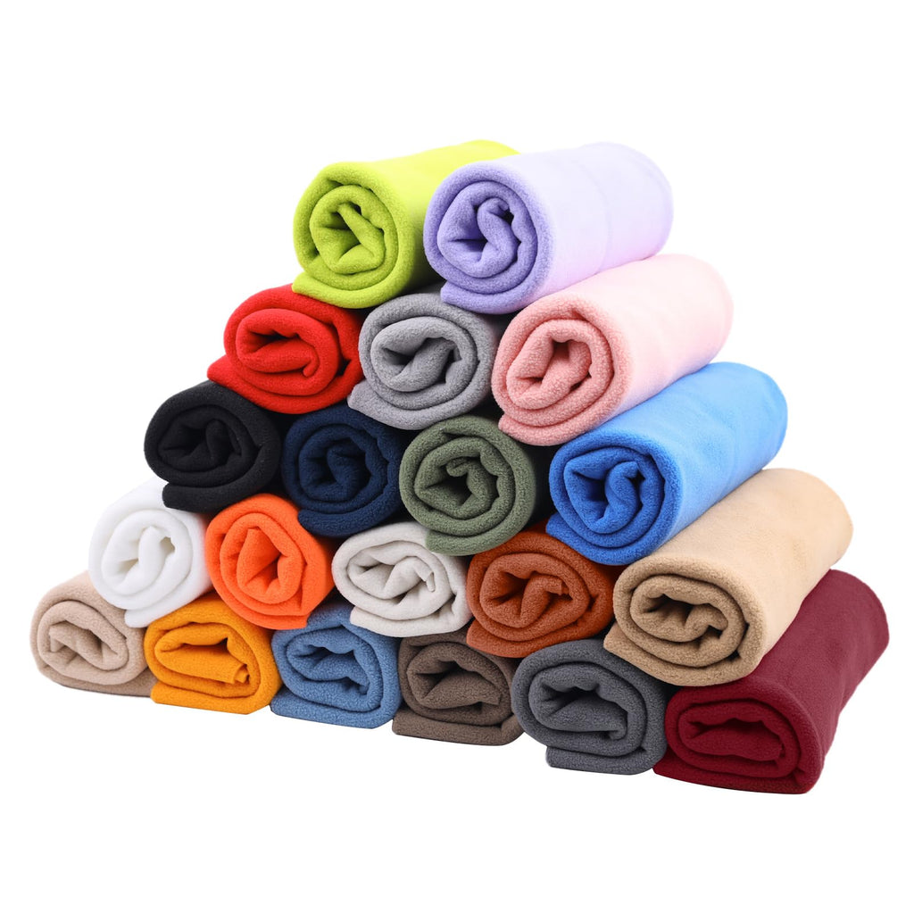 Knitted Polar Fleece Fabric, 10 x 10 inches, 12 Colors, Anti-Pill Plush Polyester for DIY Sewing Crafts