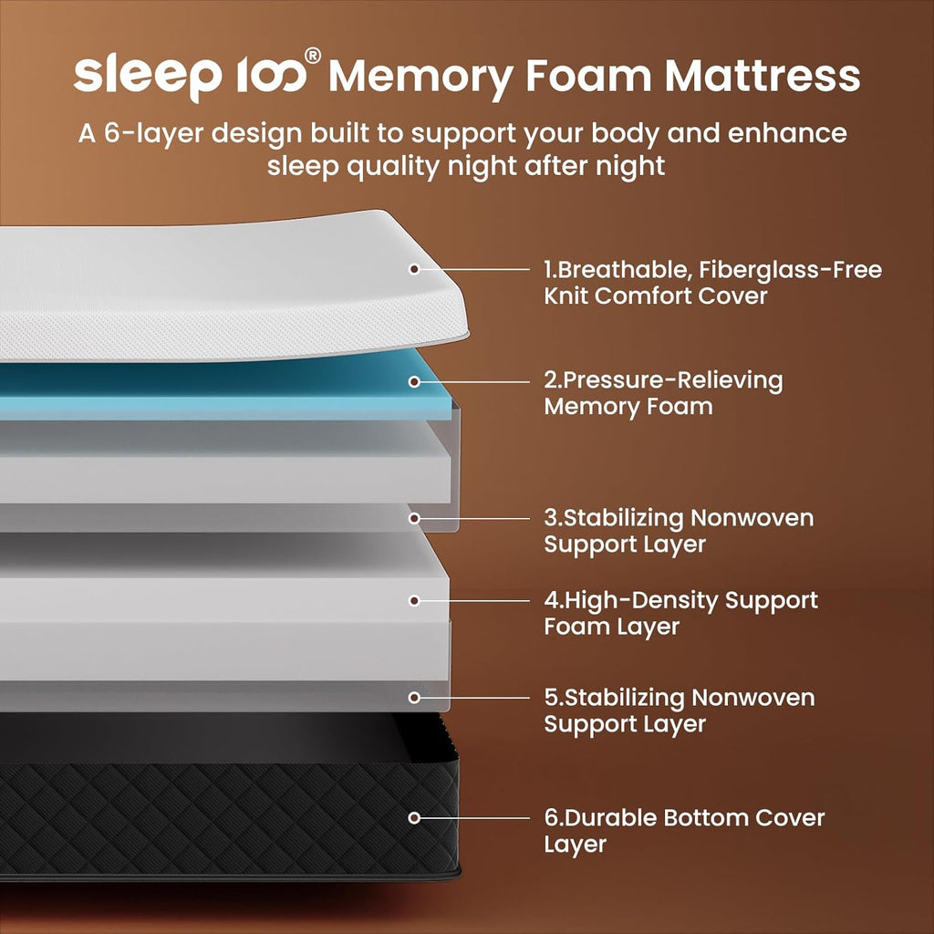 Firm Queen Mattress - 14 Inch Memory Foam Mattress for Spinal Alignment | Cooling Gel-Infused for Chronic Pain &