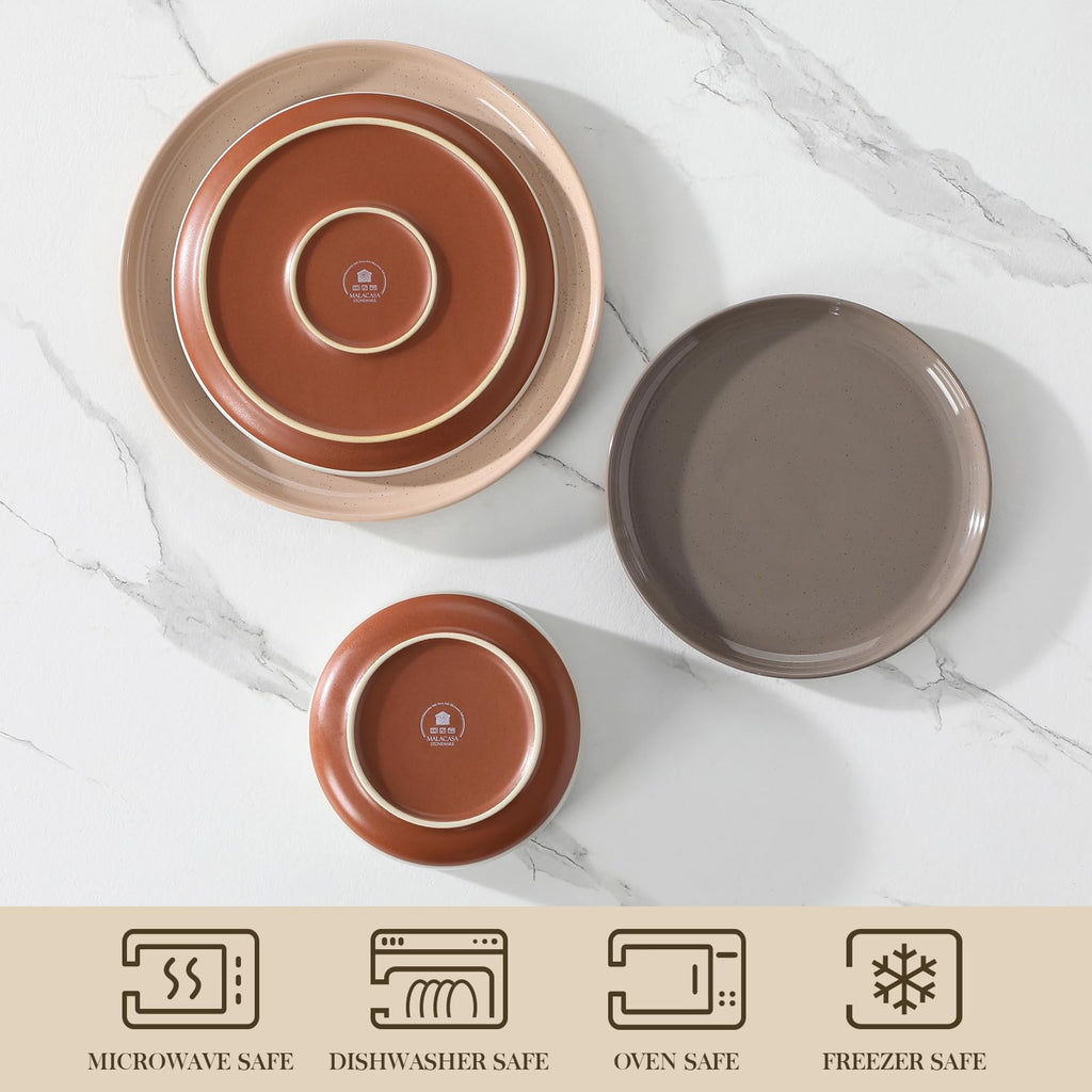 Plates and Bowls Sets, 12 Pieces Modern Stoneware Dinnerware Set for 4 Kitchen Dinner Set Ceramic Dishware Dishes Set