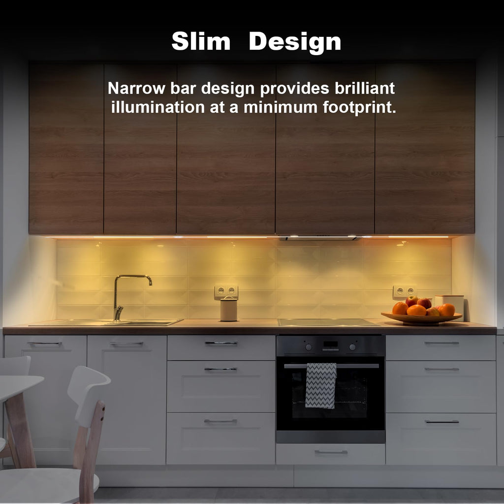6PCS x 12 Inch Under Cabinet Lights Plug-in, Warm White 3000K Dimmable LED Under Cabinet Lighting, Under Counter