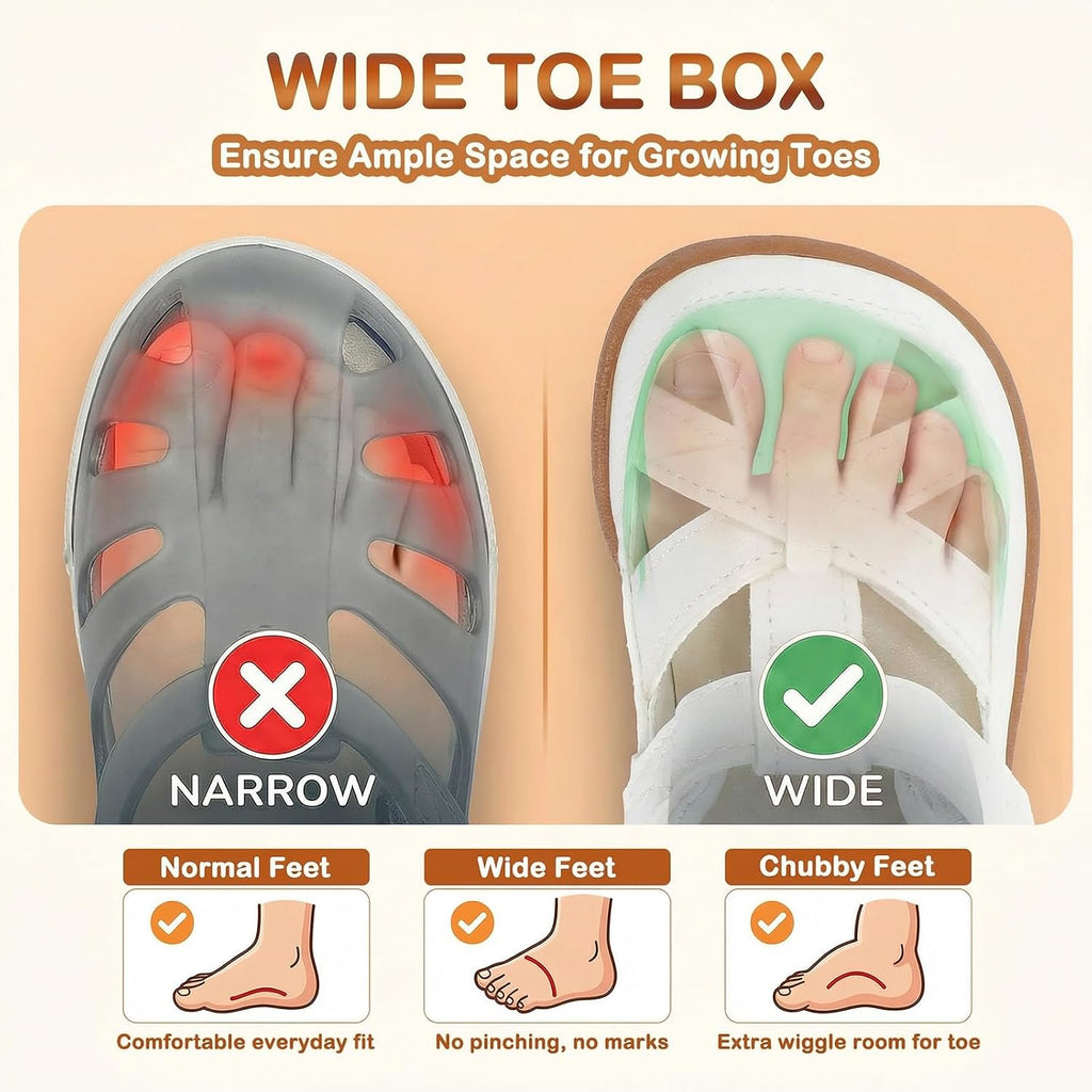 Toddler Mary Jane Sandals Wide Toe Box Flower Girls Dress Shoes