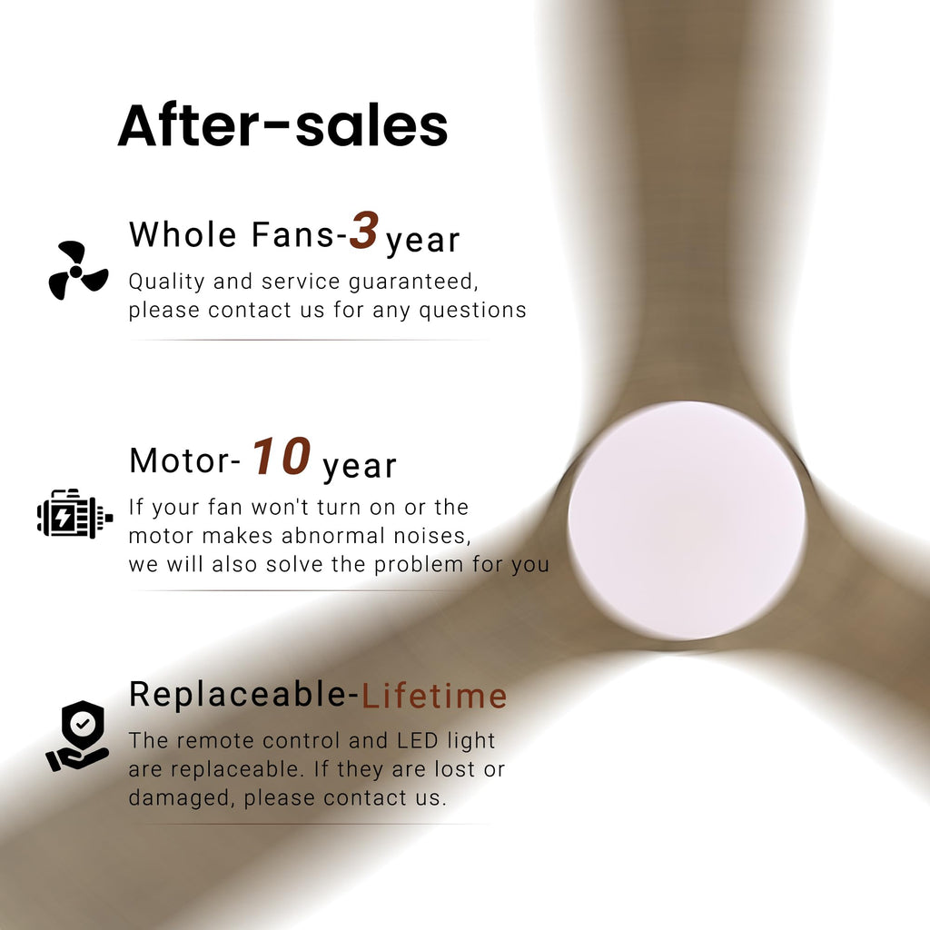 48" Ceiling Fan with Light - Low Profile Flush Mount Ceiling Fan, Dimmable Light, 6-Speed DC Motor Remote Control, 3