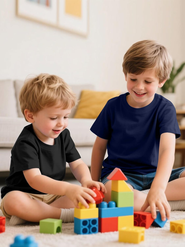 5 Pack Boys Shirts Toddler Short Sleeve Cotton T-Shirts Boys Summer Clothes Crew Neck Tops for Kids