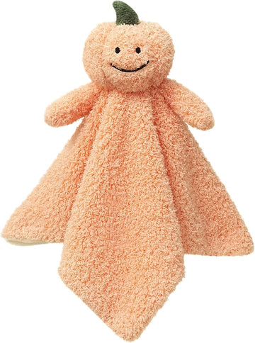Baby Orange Pumpkin Soft Stuffed Animal Security Blanket, Plush Pumpkin Character Lovey Blanket, Baby Shower/Nursery