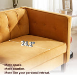 78'' W Velvet Sofa, Mid-Century Love Seats Sofa Furniture with Bolster Pillows