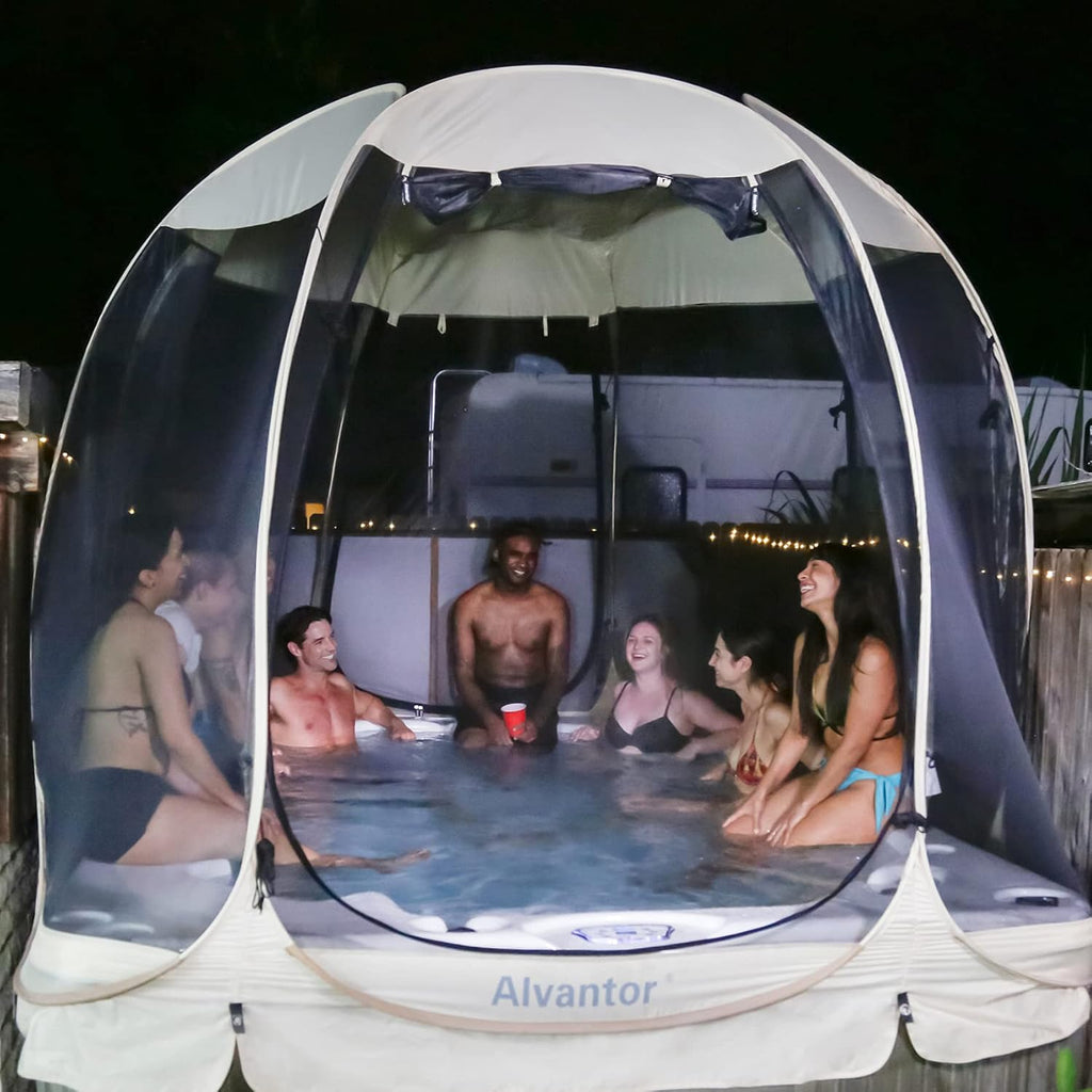 Pop Up Screen House Tent, Instant Outdoor Gazebo with Mosquito Netting & UPF 50+ Sun Protection - Beige