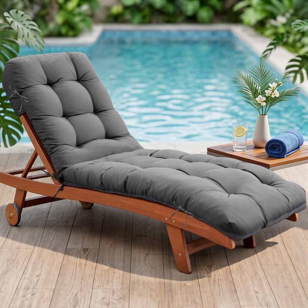 Chaise Lounge Cushions Outdoor Waterproof Lounge Chair Cushion for Outdoor Furniture Thickened Pool Lounge Cushion