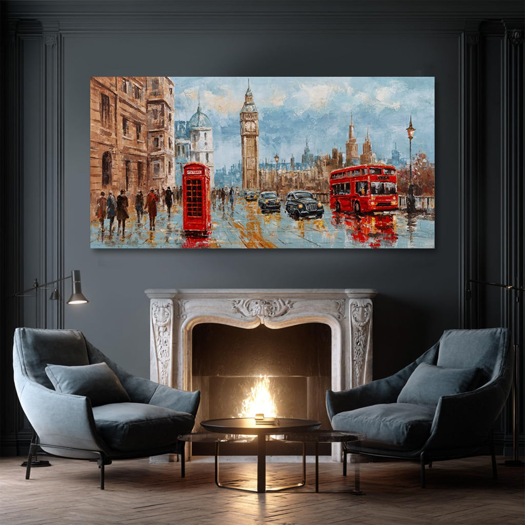 Large Street Scene Canvas Wall 29x58 Inch