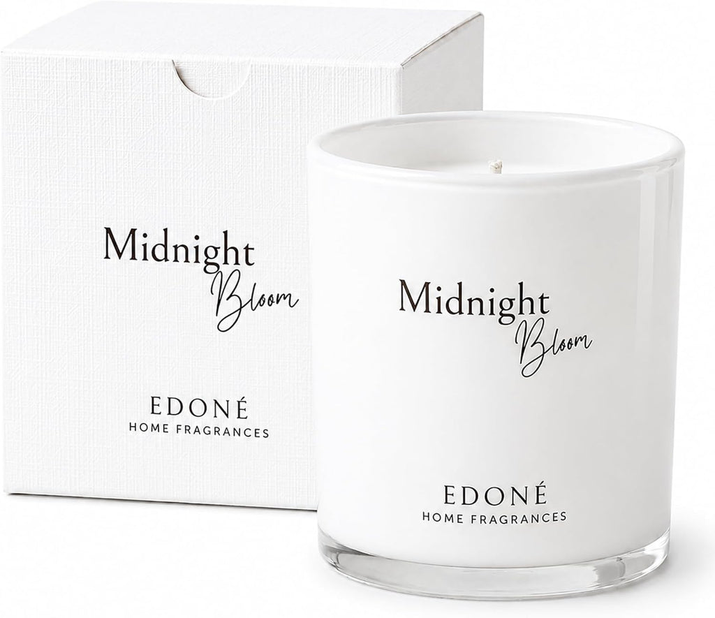 Midnight Bloom Premium Scented Candle, Myrrh & Oud, 8 oz, Designed in Rome,100% Soy Wax Jar Candle, 45+ Hour Burn - Set of 8