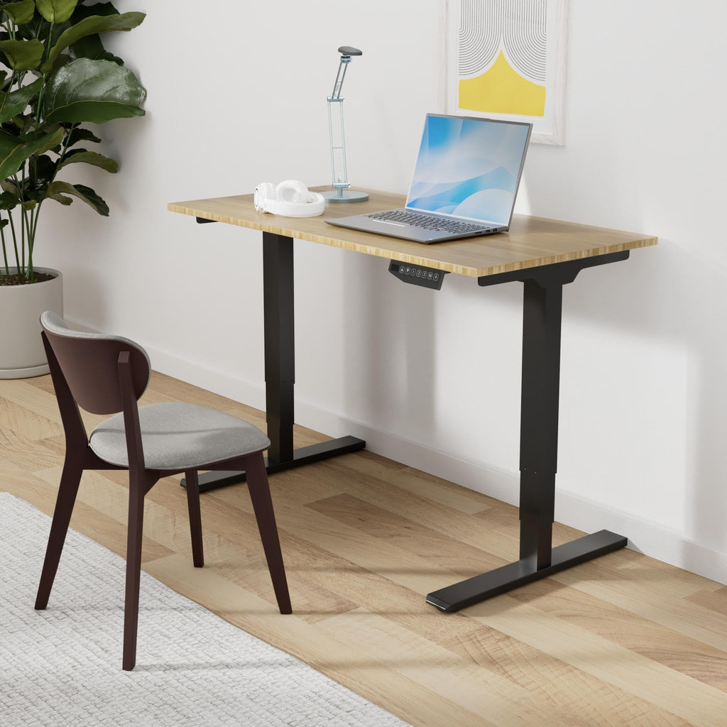 48 Inch Bamboo Standing Desk, 3 Stage Dual Motor Height Adjustable Desk