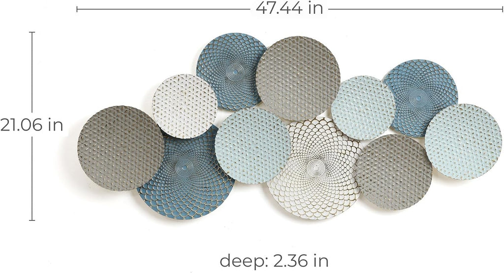 47.4-Inch Large Metal Wall Art, Abstract Hanging Sculpture