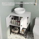 Modern Floor-Standing Bathroom Vanity with Ceramic Vessel Sink