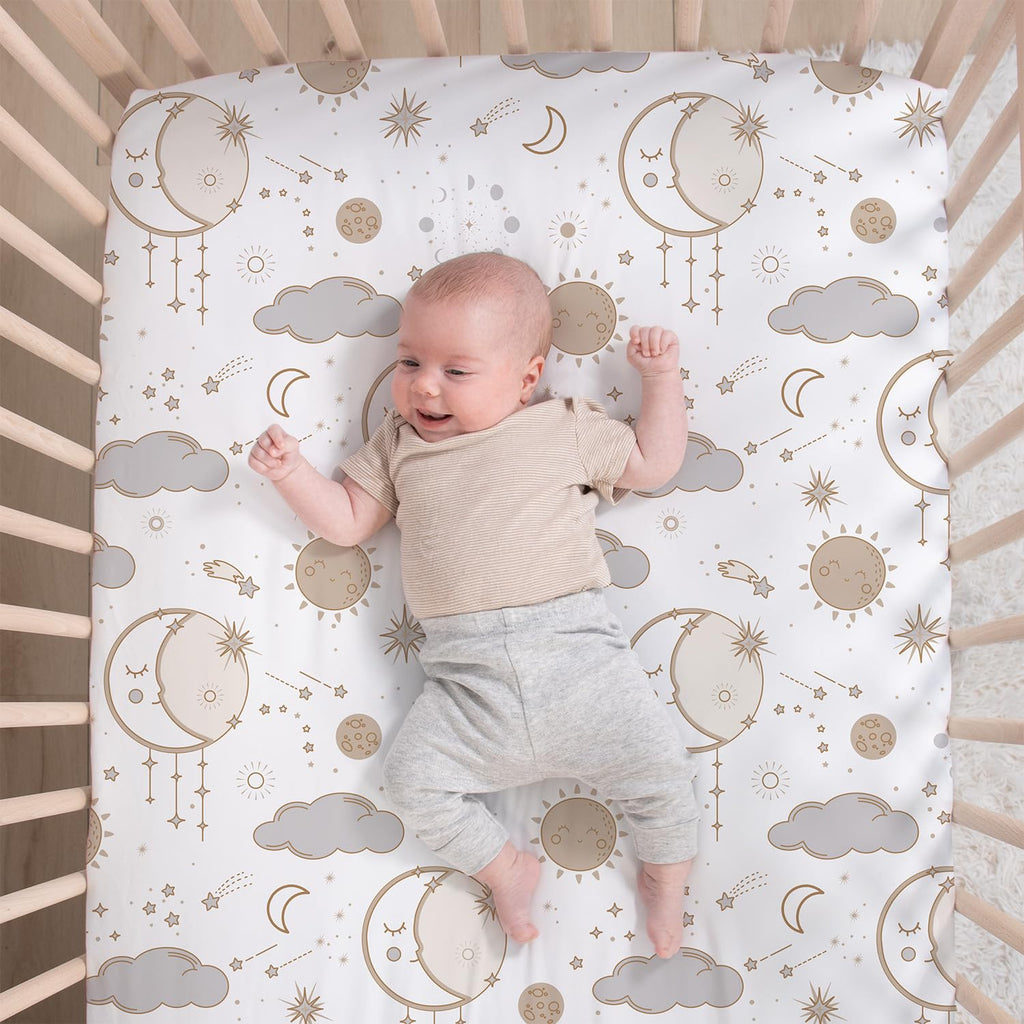 5 Piece Baby Crib Bedding Set for Boys & Girls - Newborn, Infant & Toddler Nursery Bed Set Decor with Fitted Crib