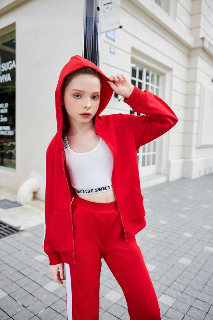 Girls 2 Piece Outfits Sweatsuits Athletic Tracksuit Jogger Set