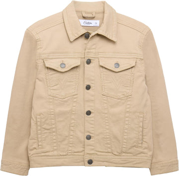 Boys Trucker Colored Denim Stretch Jacket with Flap Pocket