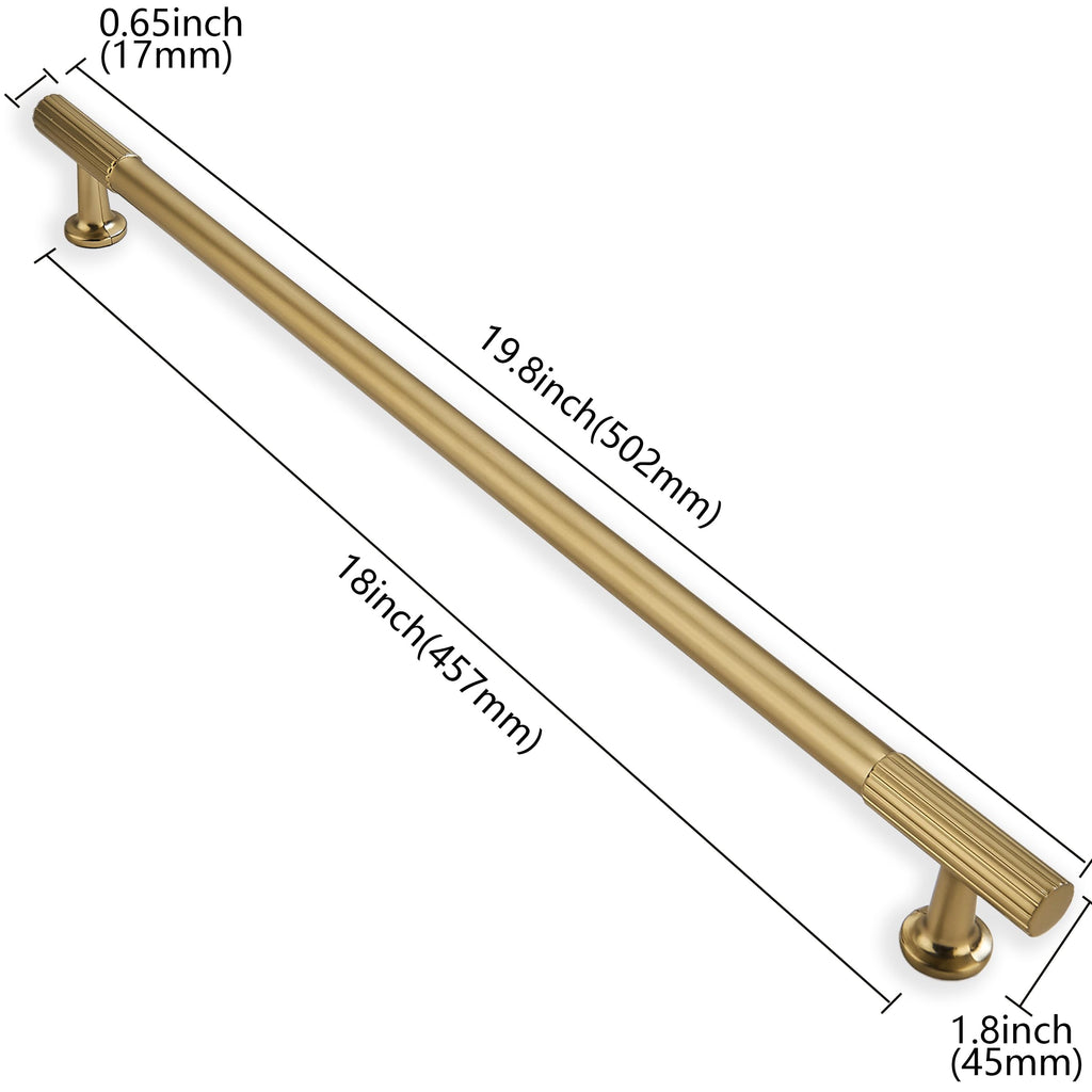18 Inch Hole Center Appliance Pulls Brushed Brass Cabinet Pulls Solid Heavy Duty Cabinet Pull is Suitable