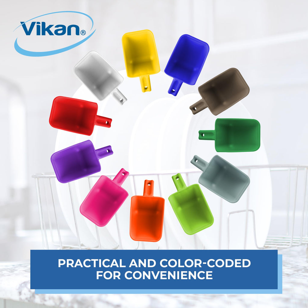 Vikan 63008 Color-Coded Plastic Hand Scoop - BPA-Free Food-Safe Utensils, Restaurant and Food Service Supplies, 16