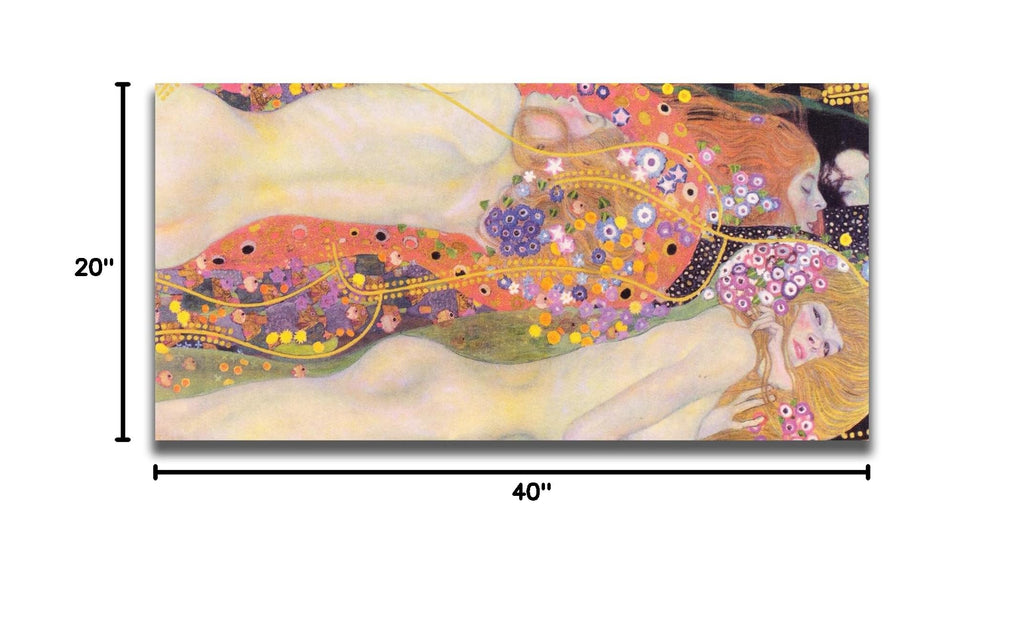 Klimt Canvas Wall Art Water Snake Poster - Natural Abstract Vintage Fine Art Oil Painting Print Modern Home Wall