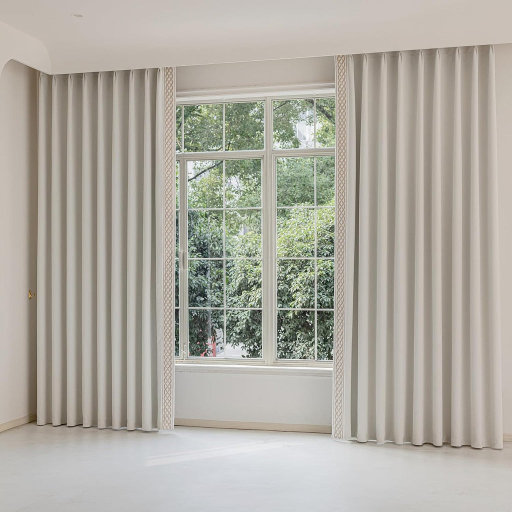 Room Darkening Velvet Curtain Pair, Pinch Pleat Memory Trained Drapes,Dense Smooth and Velvety (Soft Cream, 50" w x