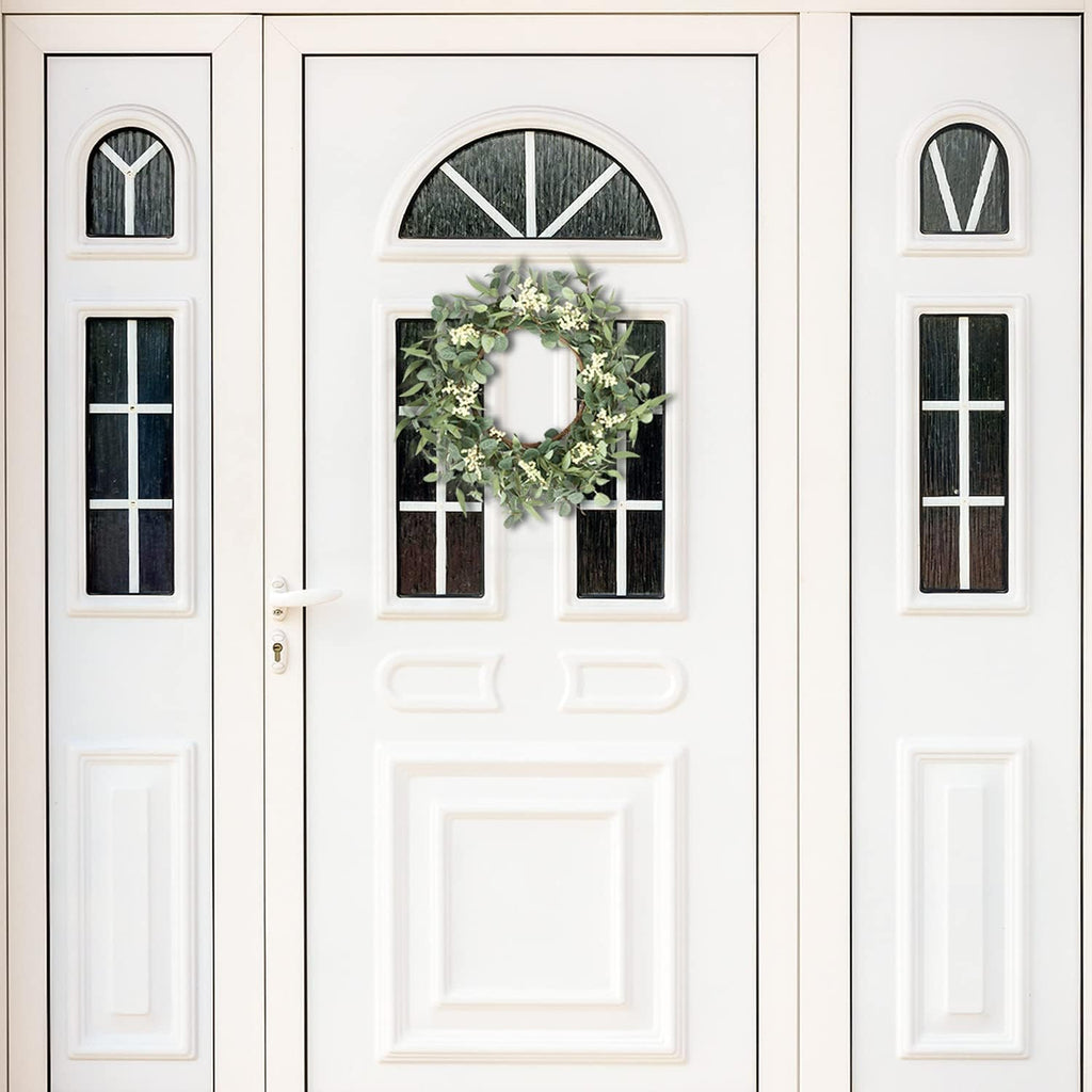 20'' Eucalyptus Wreath for Front Door Porch Decor, Spring Summer