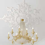 35.4'' Large PU Ceiling Medallion Combination Decorative 2.36'' ID French Style Chandelier Base Ceiling Medallion for