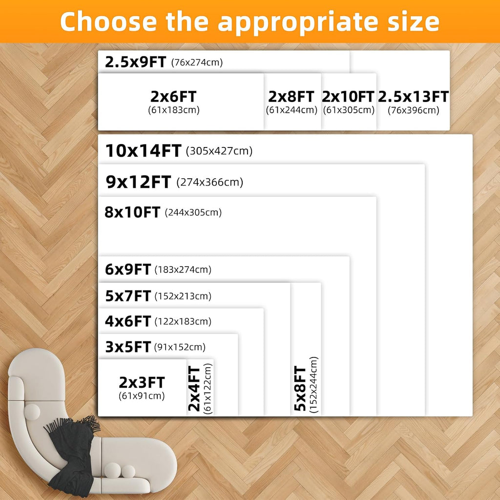 Non Slip Rug Pads Premium PVC Prevents Carpet Slippage Large Size Rug pad Easy Cut-to-Size Perfectly Fits Wood Floors - Set of 8
