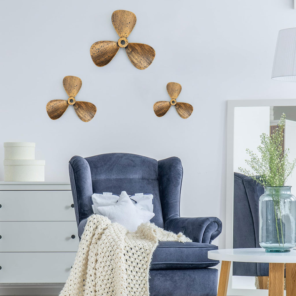 3 Pcs Nautical Decor Metal Nautical Wall Art Decor Ship Propeller