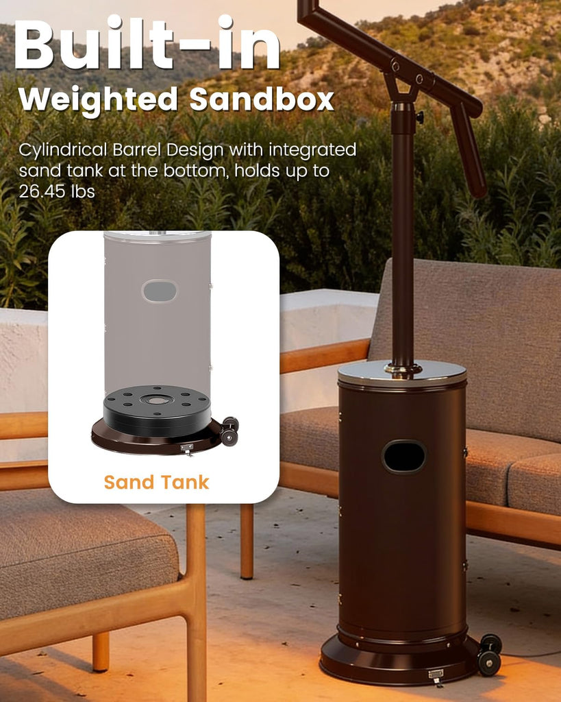 Perfect Position Pyramid Patio Heater, Outdoor Heater with Swivel Arm