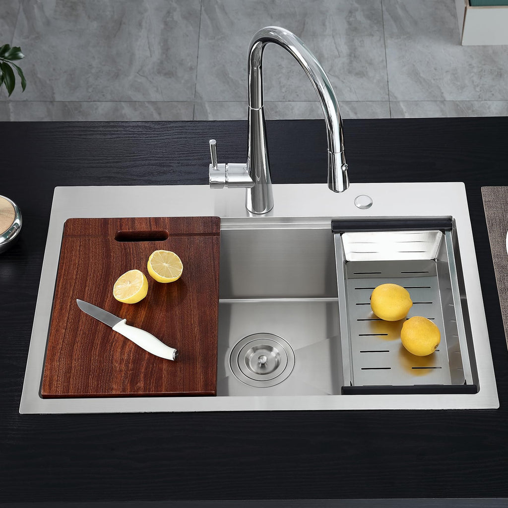30 x 20 Inch Kitchen Sink, 30 Inch Drop in Workstation Sink