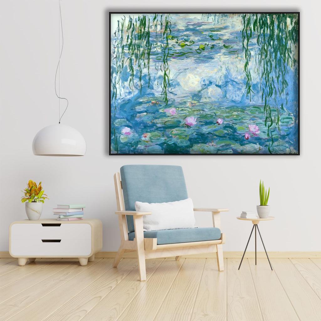 Claude Monet Canvas Wall Art - Water Lily Poster - Impressionism Prints Famous Oil Painting - Flowers Pictures