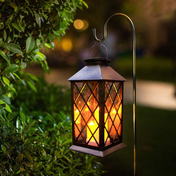 Outdoor Lantern 3 LED Flickering Flameless Candle Decorative Lights