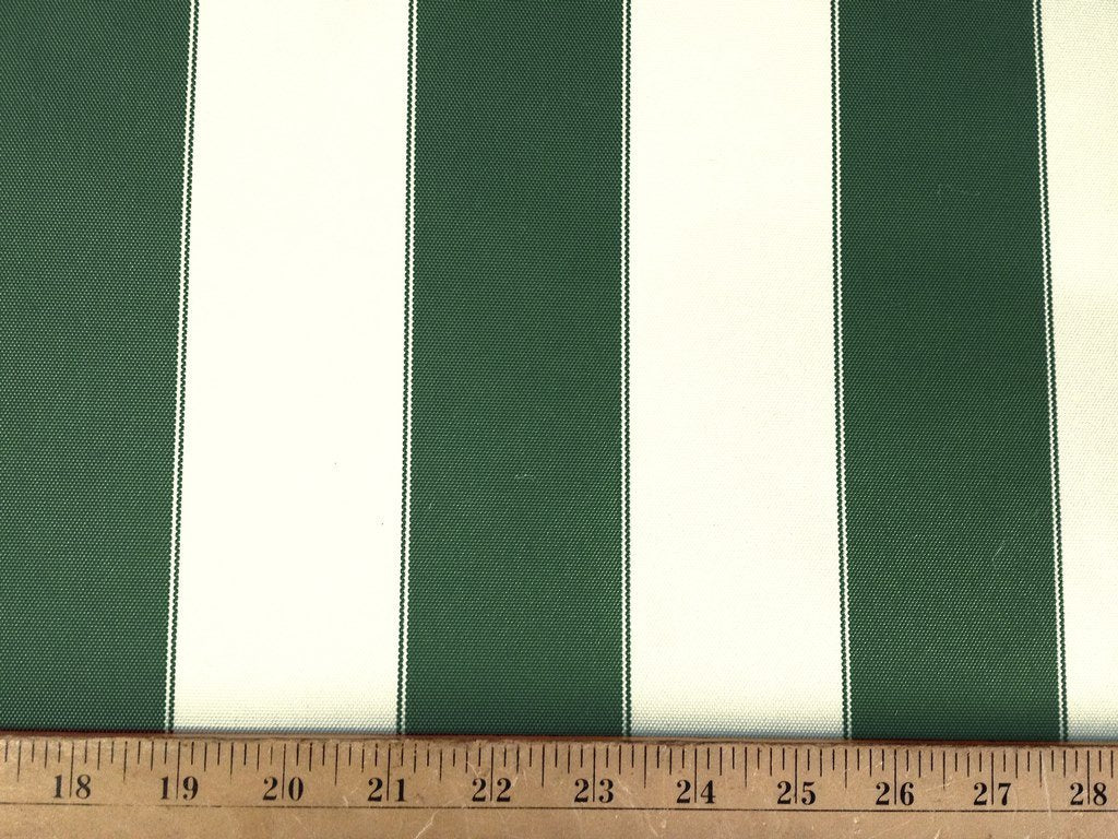 Waterproof Outdoor Canvas Stripes 60 Inch Wide Fabric by The Yard from (Hunter/White)
