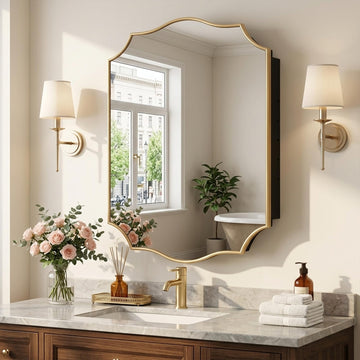 20"x30" Wood Frame Bathroom Medicine Cabinet Mirror with Storage