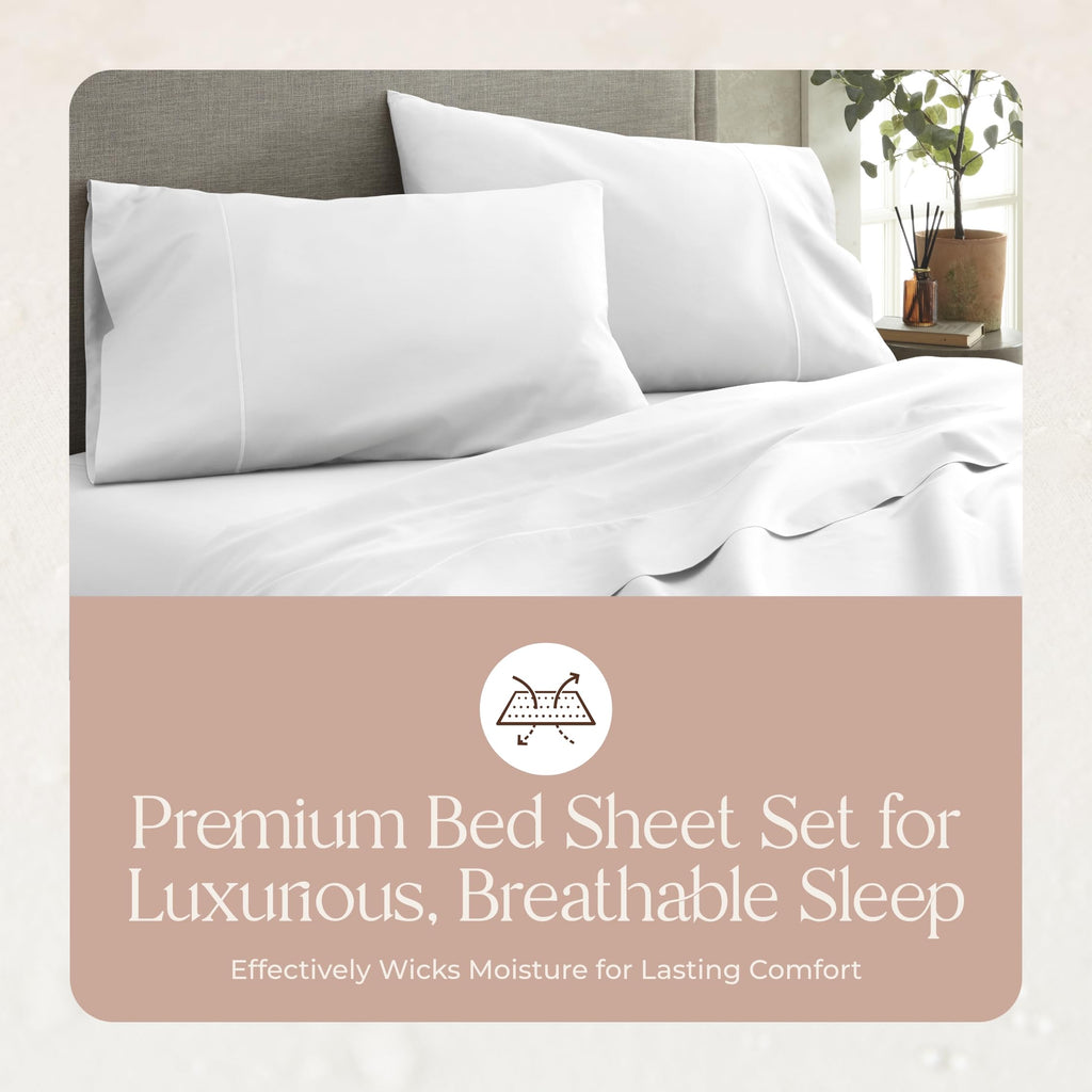 100% Organic Cotton Sheets Twin Size - GOTS Certified Organic Bed Sheets with Deep Pocket 500 Thread Count and Cozy