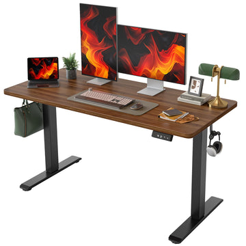 Electric Standing Desk, Adjustable Height Stand up Desk, 55 * 24 Inches Sit Stand Home Office Table with Splice