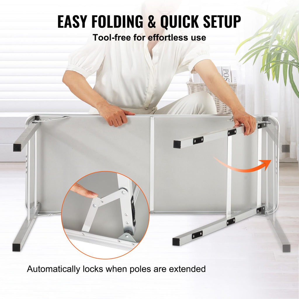 Folding Portable Bar Table, Tradeshow Podium Table for Indoor, Outdoor, Party, Picnic, Exhibition, Includes Carrying
