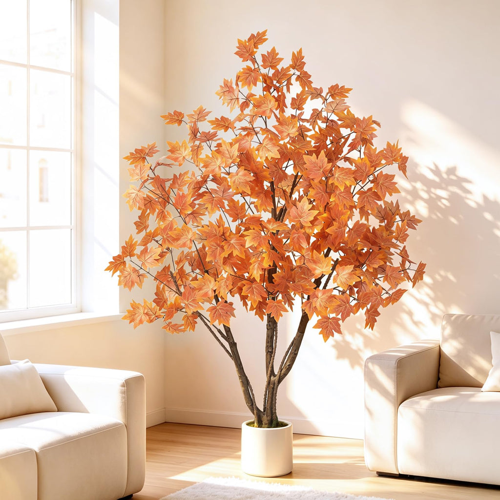 Artificial Fall Maple Tree 5FT, Indoor Outdoor Faux Tree