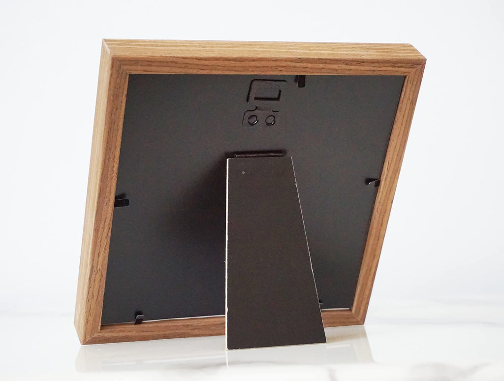 5x5 Wooden Picture Frame with 4x4 mat, 5x5 Square Picture Frame with Glass, For Wall and Desktop Display, Wood Photo