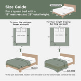 Queen Comforter Set - 7 Pieces Floral Sage Green GentleSoft Bedding Sets
