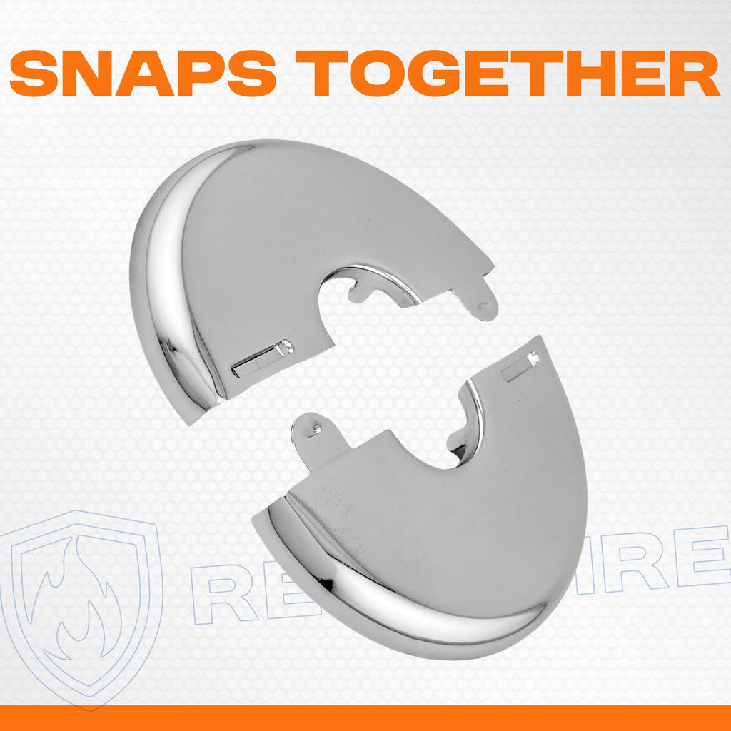 Retrofit Fire Sprinkler Escutcheon Cover Plate 1/2" IPS - Flat 2 Piece Stainless Round Split Flange for Easily