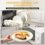 Plates and Bowls Sets, 12 Pieces Ceramic Dinnerware Set for 4, Stoneware Dishware Dishes Set