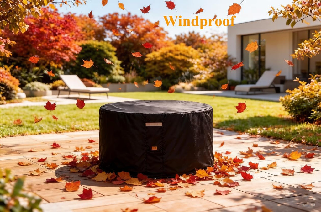 Pit Cover Round Patio Outdoor Waterproof 32Dia Black